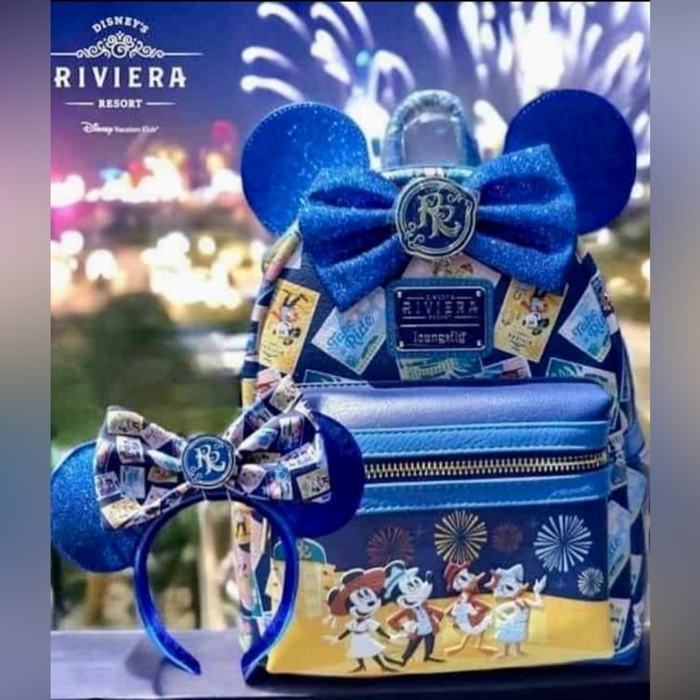 ✨ Disney RIVIERA RESORT Loungefly backpack & Ears - 2 piece Collection  ✨